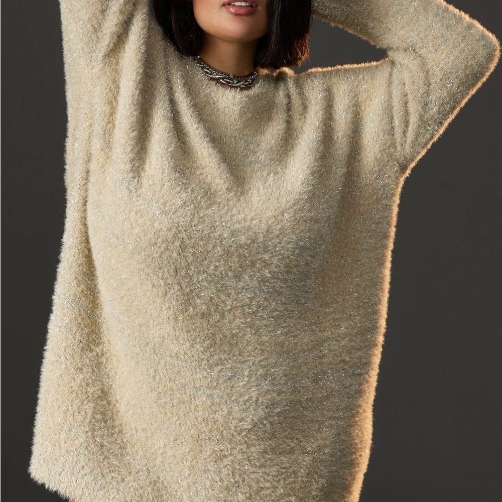 Anthropologie Eyelash Sparkle Sweater Mini Dress